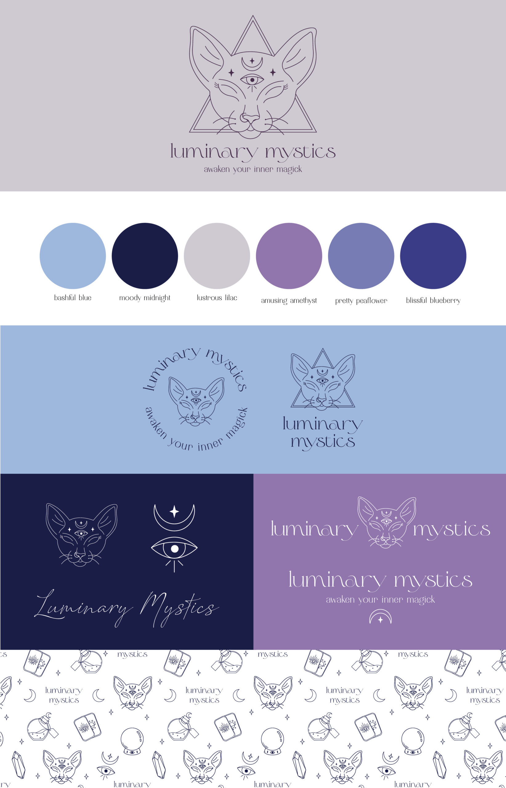 mystical, estoteric, new age premade semi custom branding brand kit