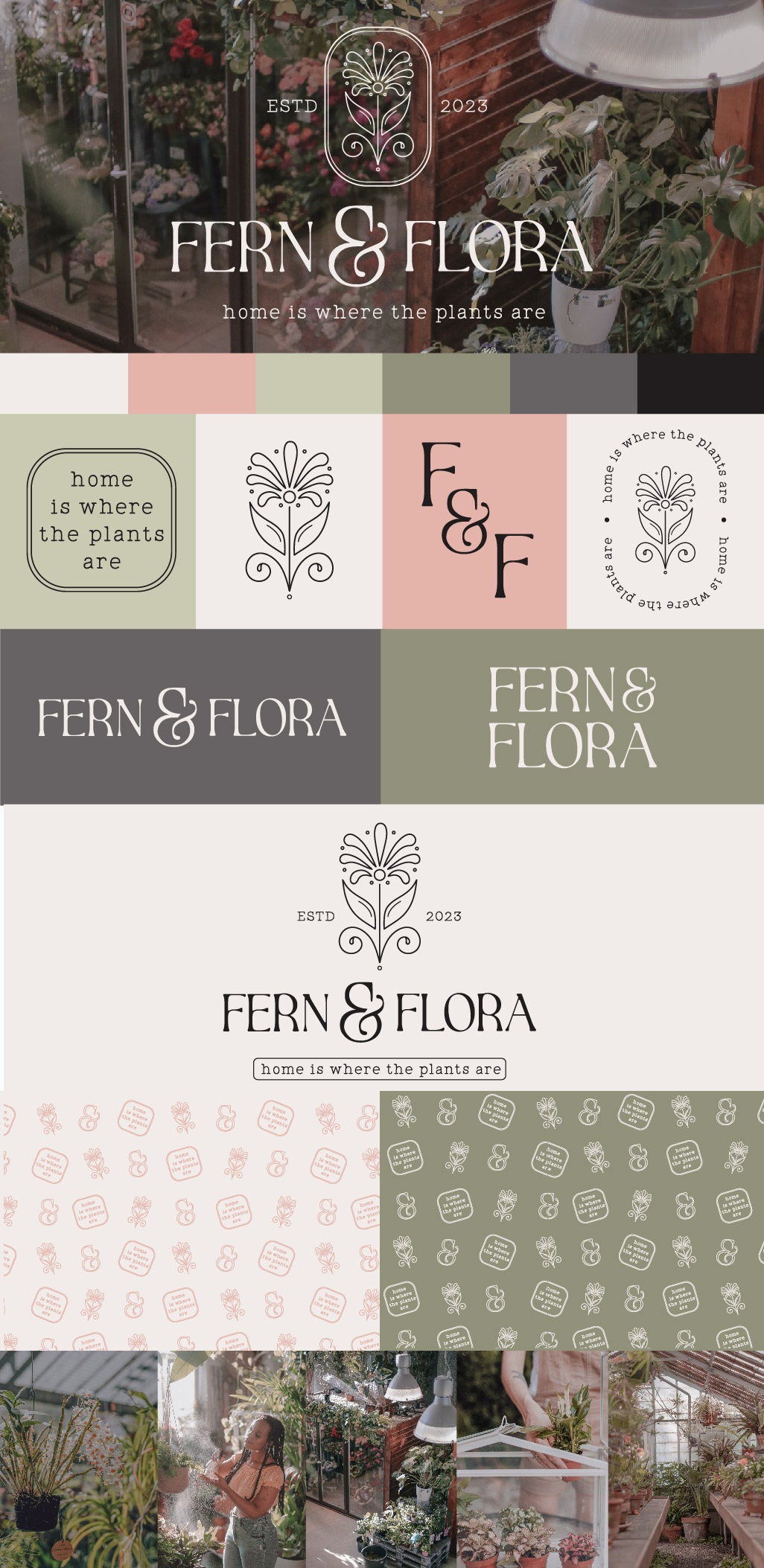 Premade branding, semi custom logo, plant logo, nursery logo, plant branding